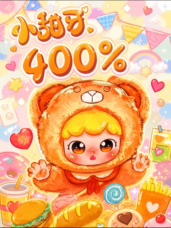 Accessories - Cute Orange Bear Costume Art Print — 400% Kawaii Blind Box
